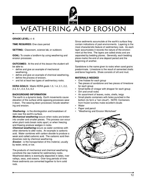 Free Printable Weathering And Erosion Worksheets Pdf